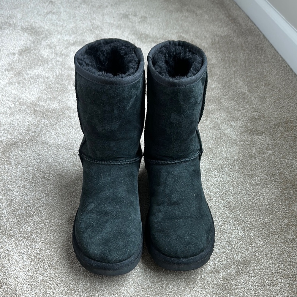 UGG Black Plush Lined Boots Slip-On